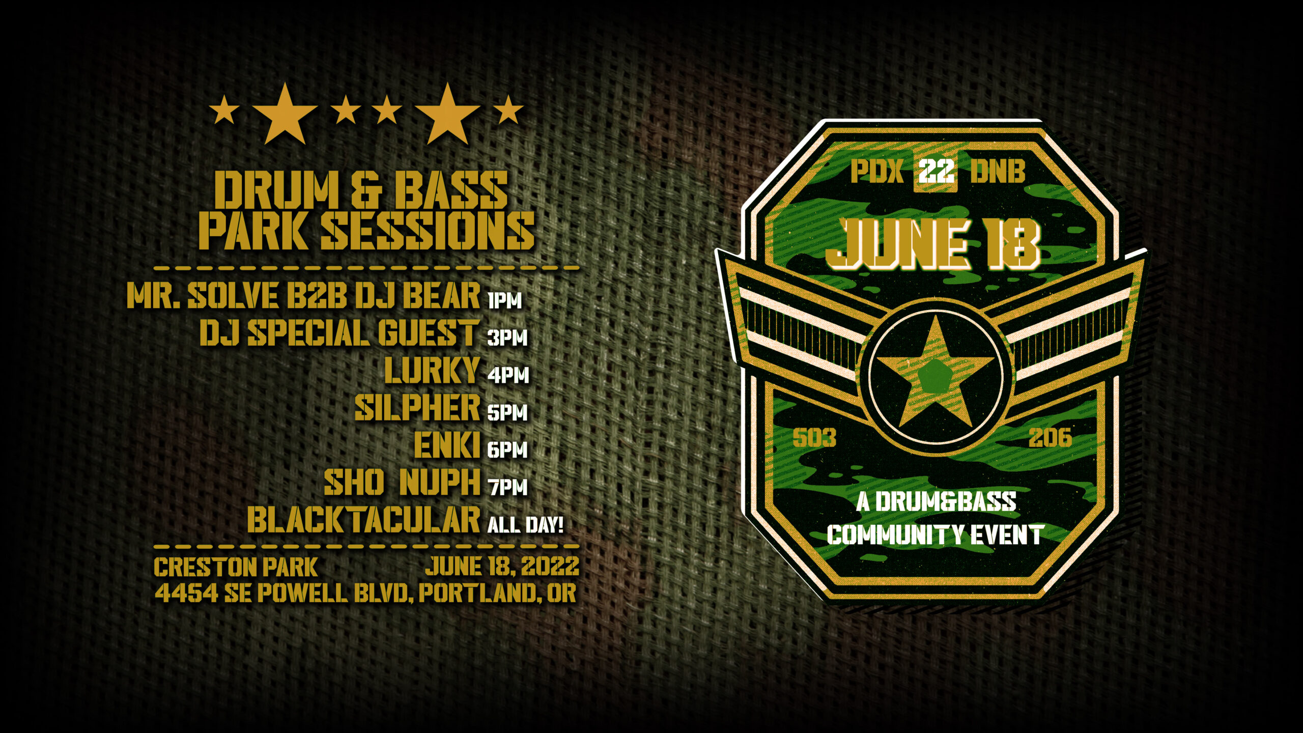 Drum and Bass Park Sessions 2022 Kickoff! June 18th